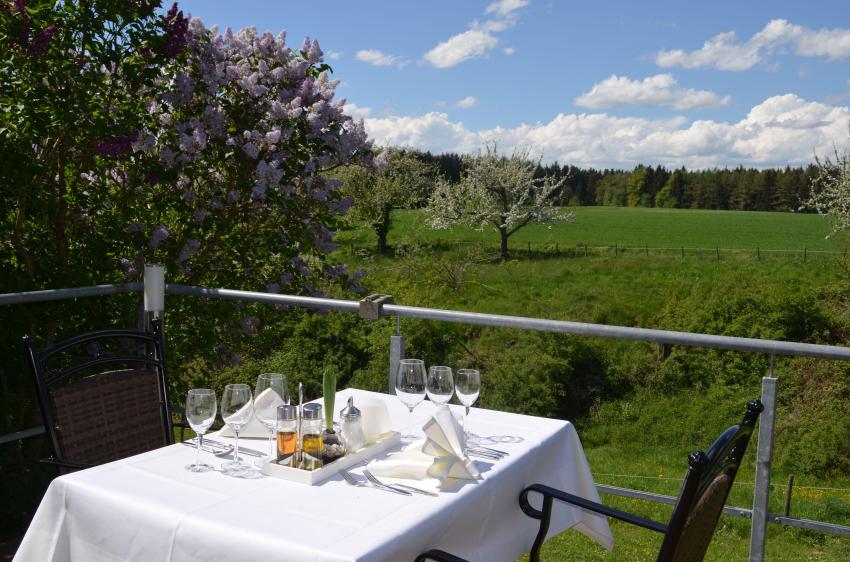 Genießen Sie Ihr Abendessen auf unserer schönen Sonnenterrasse